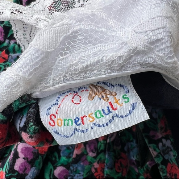 Vtg Somersalts Baby Dress Size 3 Floral With Lace  Collar - Picture 8 of 8